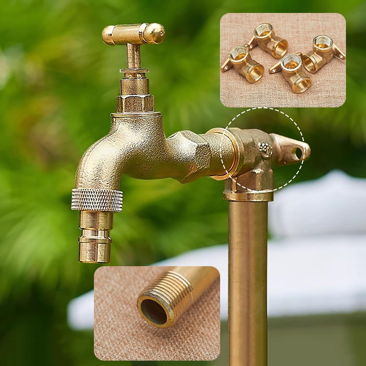 Columna de agua de jardín independiente con grifo, hidrante de agua anticongelante para exteriores, montaje en suelo para riego de patio