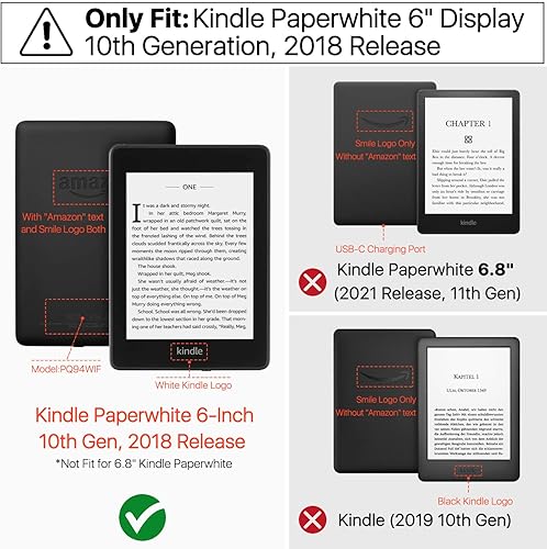 Miniatura 2 de TNP Funda para Kindle Paperwhite 10 generación10 generación 2018  Funda inteligente delgada y ligera con encendido automático de reposo compatible