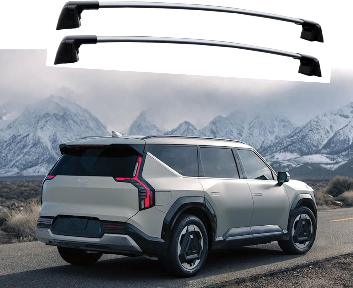 ROKIOTOEX Coyote Roof Rack Cross Bars for 2024–2026 Kia EV9 Flush Rails – Panoramic Sunroof Compatible, Easy Install, Low Wind Noise, 220LBs Lockable – Silver