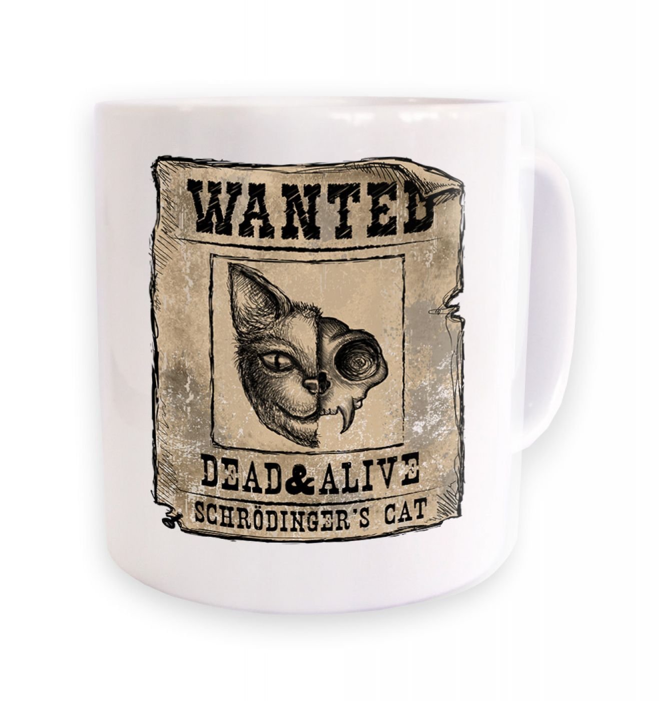Geeky Mugs By Big Mouth White Wanted: Schrodinger's Cat Mug