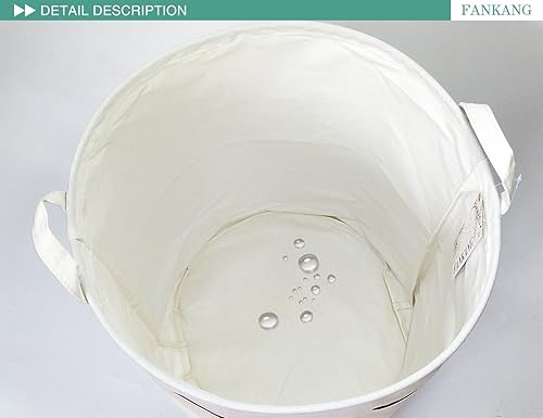 Miniatura 4 de FANKANG - Canasto plegable para almacenamiento con revestimiento de polietileno impermeable, tamaño grande cesto de lona para cuarto del bebé,