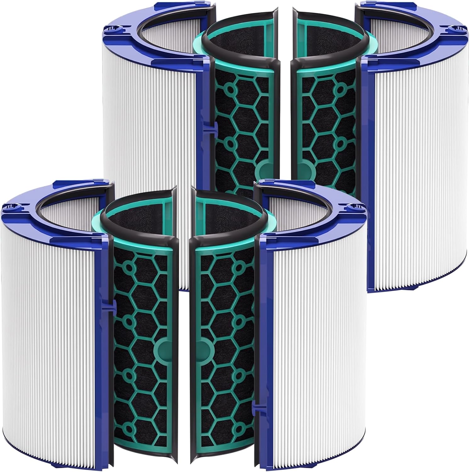 TP04 Replacement Filter Compatible with Dyson HP04 DP04 TP05 DP05 Air Purifier, True HEPA 360° Combi Glass Filter & Activated Carbon Filter, Pure Cool Hot Fan Purification, Part #969048-01 (2 Pack)