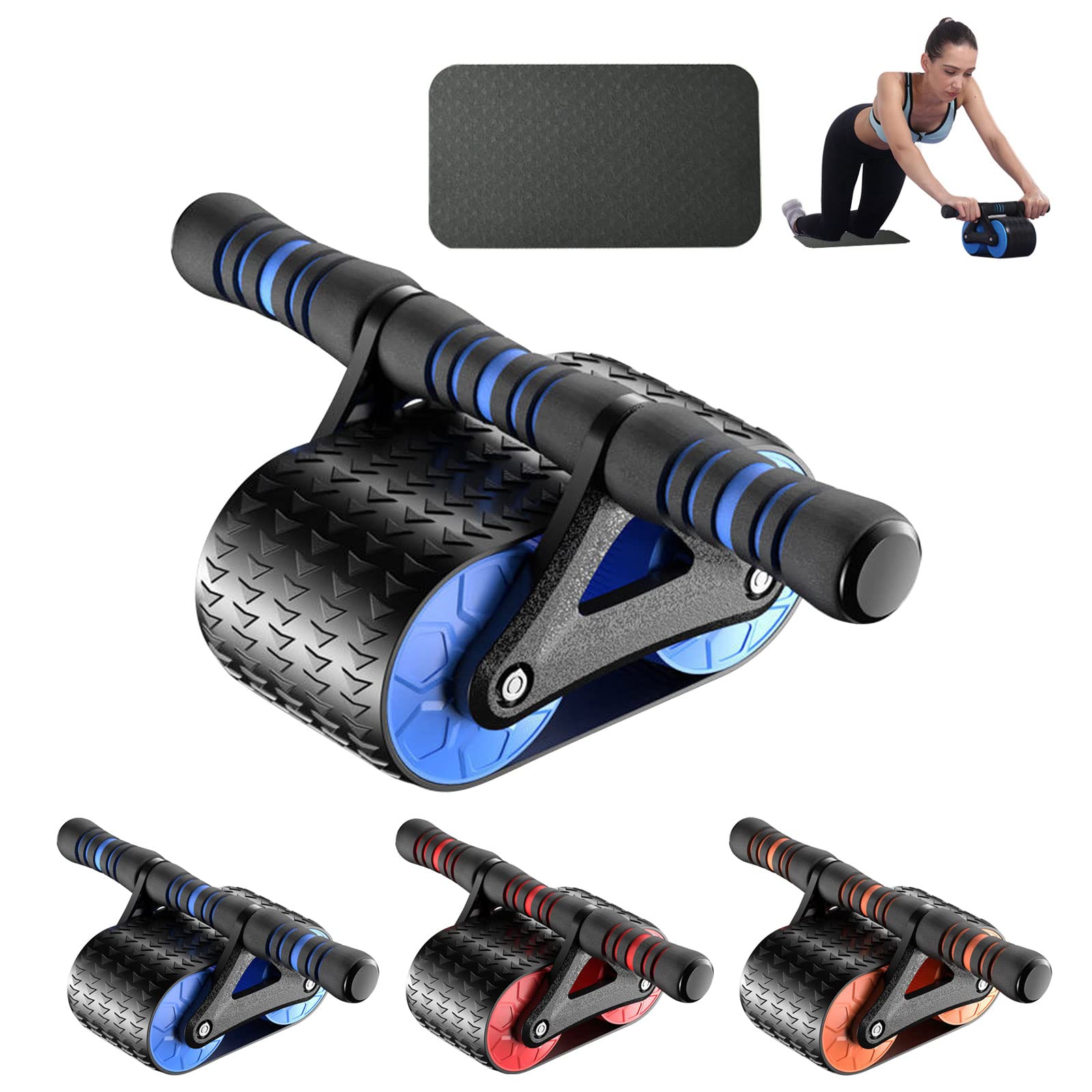 Automatic Rebound Abdominal Wheel-Ab Roller Wheel Exercise Equipment-Double Round Ab Roller Wheel for Abdominal Core Strength Training for Home Workout