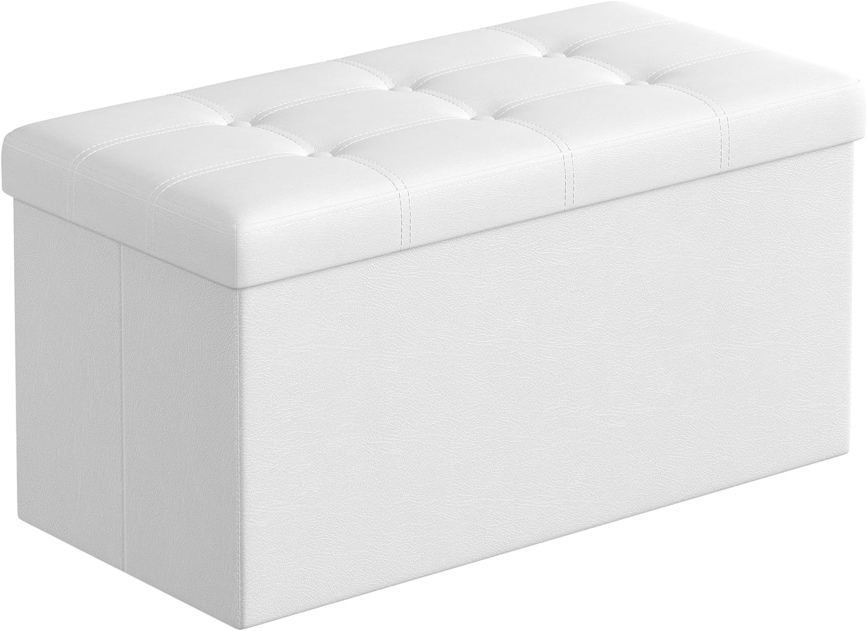 HAUSFRAU Folding Ottoman With Storage – 31.5 Inch Bench, Faux Leather, Flip-Top Lid For Living Room & Bedroom - View #3