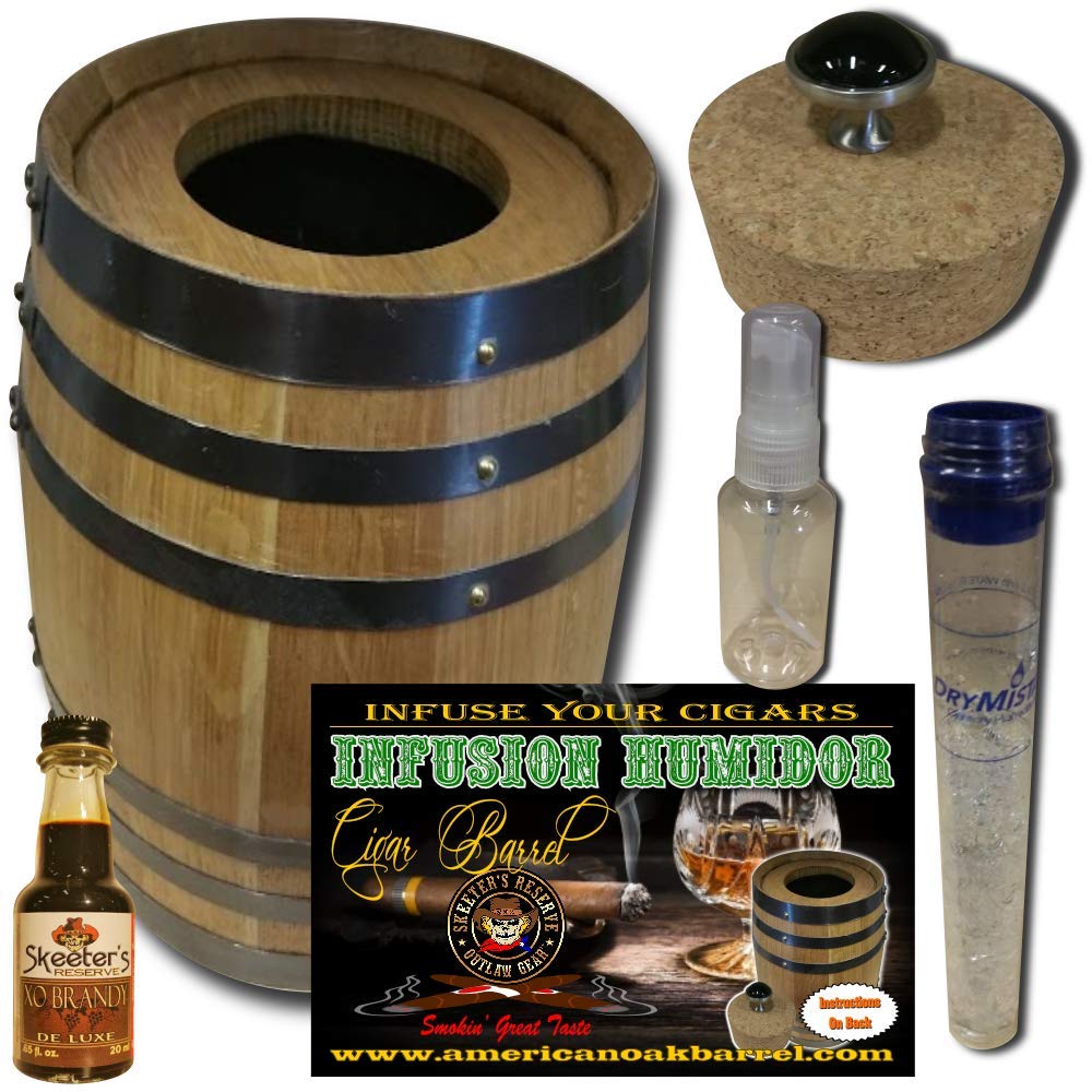 Amazon.com: Infusion Humidor Cigar Barrel™ From American Oak Barrel - XO  Brandy Infusion Kit (2 Liter, Natural Oak With Black Hoops) : Health &  Household