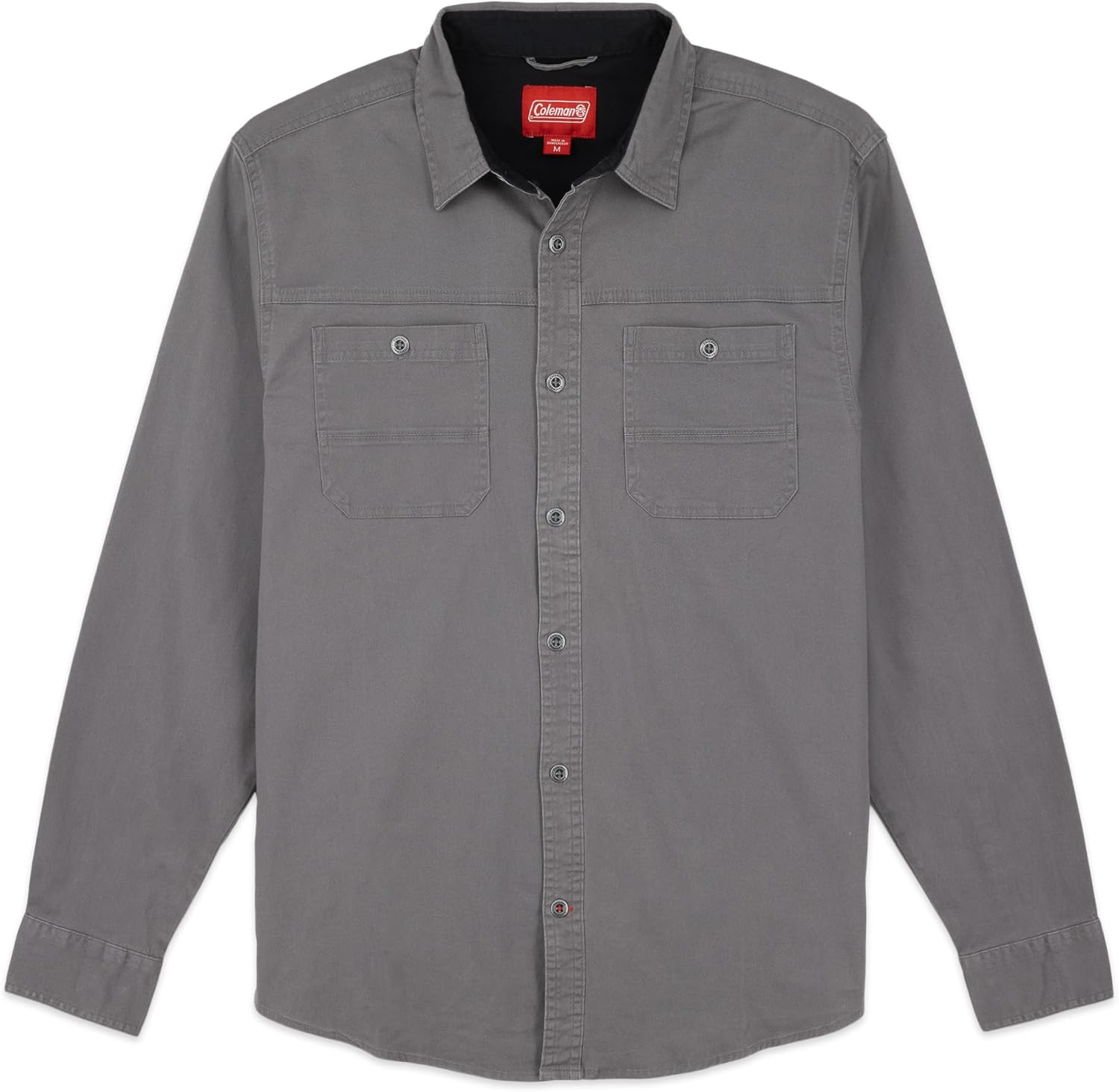 Coleman Men's Stretch Twill Workwear Long Sleeve Button-Down Shirt with Metal Buttons