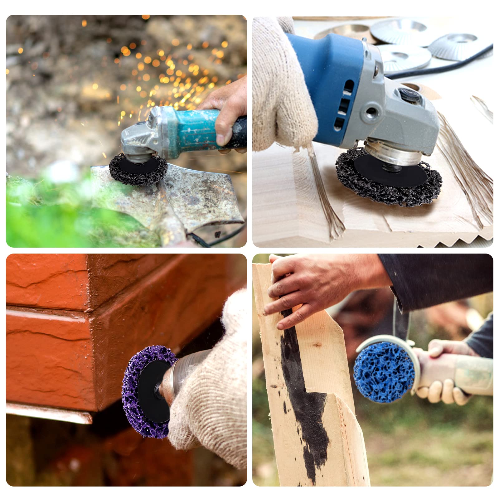 CSD Sanding Disc, 20 Pieces Coarse Cleaning Disc 50 Mm Cleaning Disc Set Nylon Fabric Disc Paint Removal Rust Polishing For Angle Grinder Purple Blue