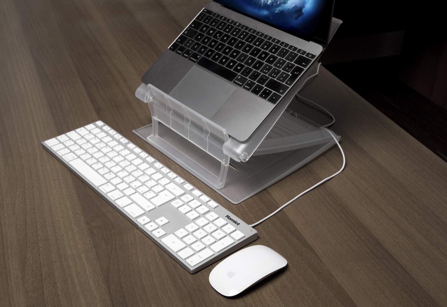 Hamlet XKKITAMCU - Tastiera Estesa USB MAC Compatibile Layout Italiano in Alluminio con Tastierino Numerico