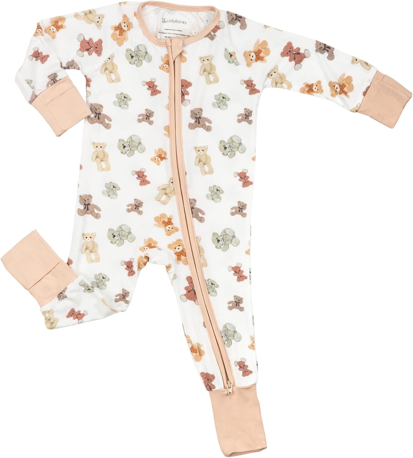 LollyBanks Baby Pajamas, 2-Way Zipper Romper, 95% Viscose Made from Bamboo and 5% Spandex, Baby Sleepers