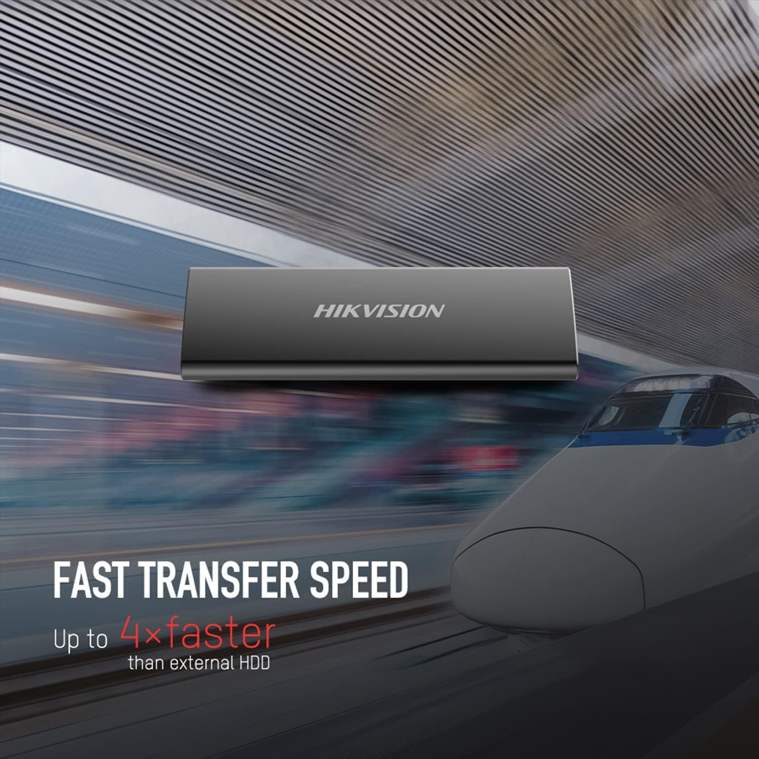 Graphic illustrating fast data transfer speed of the SSD
