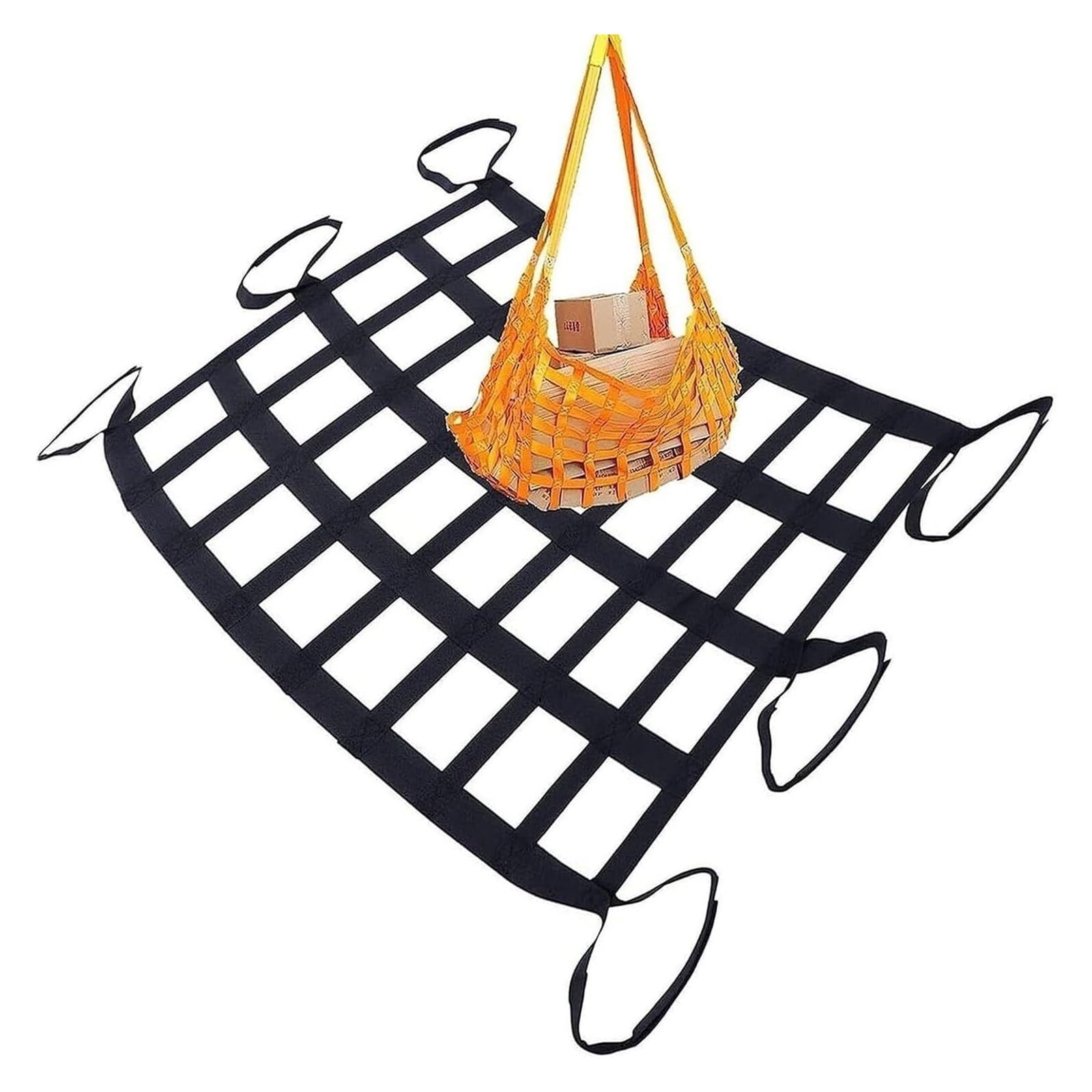 Rete portabagagli in Nylon Resistente 1x1 m - Maglia da 10 cm, capacità 1 tonnellata, Imbracatura Durevole per carichi Pesanti, Versatile Accessorio per Il Trasporto all'aperto per Campeggio