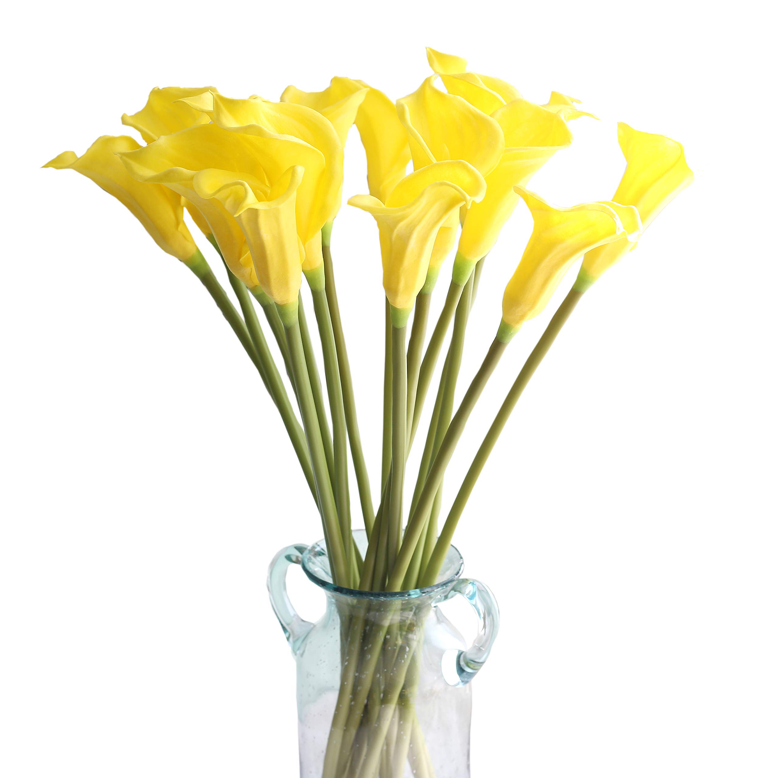Cn-Knight Yellow 10Pcs Artificial Calla Lily,67Cm Long Stem Calla Lilies Artificial Flowers,Upgrade Design Arum Lily For Home Décor Centerpieces In Tall Vase,Wedding Décor,Bridal Bouquets(Yellow)