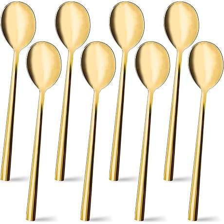 HANSGO Cucharas Doradas de Acero Inoxidable para Sopa y Restaruante