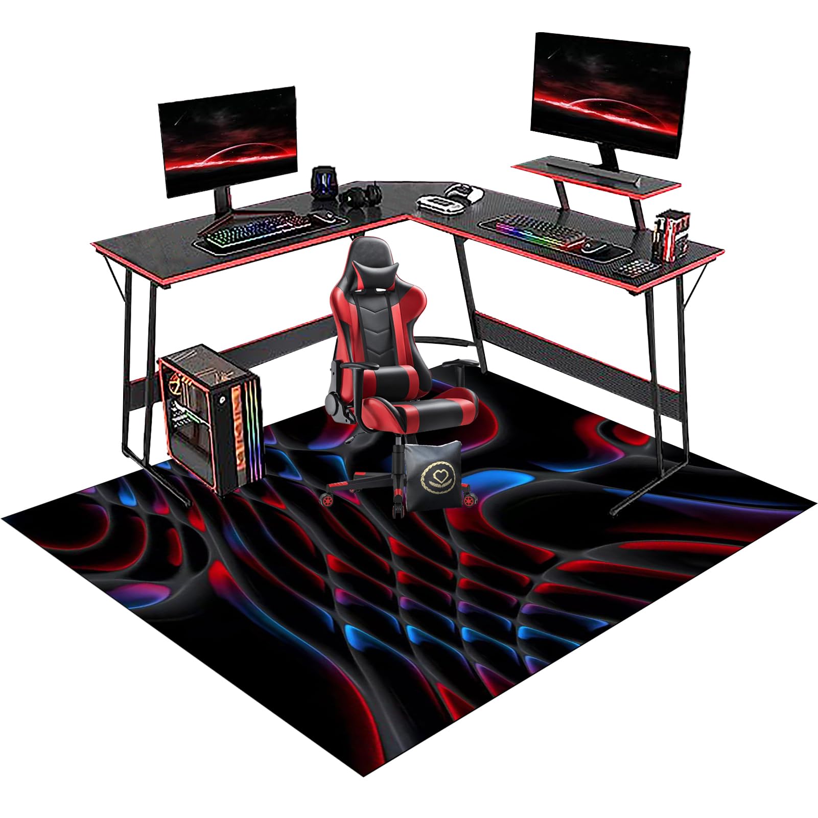 RxiBeFuw Chair Mat for Carpet Protection, Large Carpet Mat for Office Chair 80 x 120 cm, Carpeted and Hardwoods Floors Office & Home Office Floor Protector, Gaming Chair Mat, Anti-Slip Desk Chair Mat