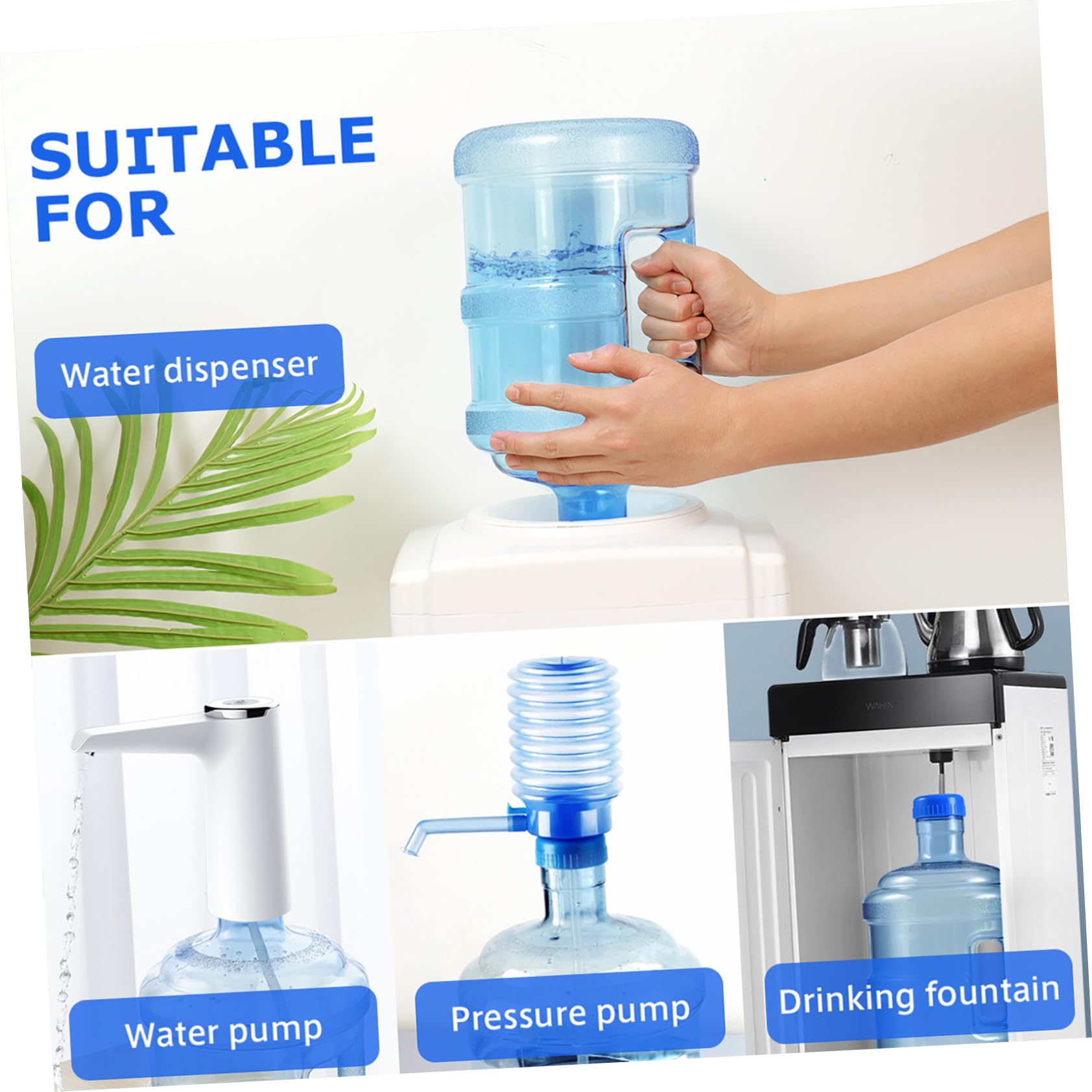 Supvox Mineralwasserflasche und Griff 5 Liter mit Schraubverschluss Auspc Hoher Dichtungsleistung Tragbarer Wasserbehälter Zufälliger Stil für Auto und Outdoor