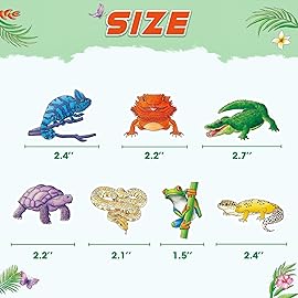 WERNNSAI 35 PCS Reptile Cupcake Toppers - Reptile Birthday Party Decorations for Kids Boys Snake Frog Cake Toppers Reptile Party Leopard Gecko Dessert Cake Insert Jungle Camping Cupcake Supplies