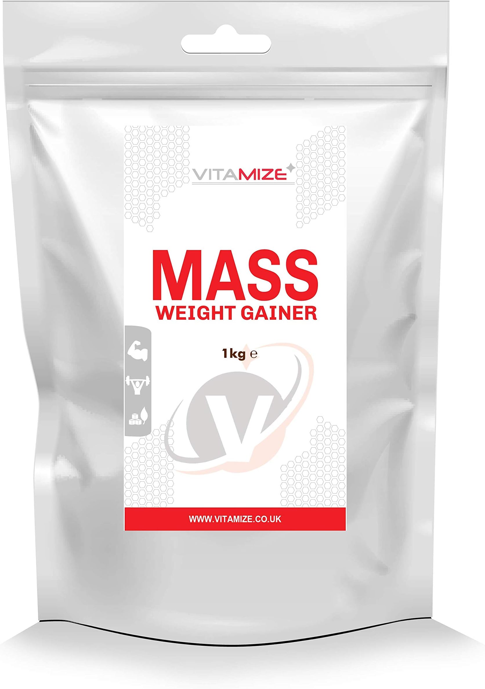 Vitamize Mass Weight Gainer 1kg Vanilla - Whey Protein Powder | Super Weight Gainer Formula | For Hard Gainers (Packaging may vary)