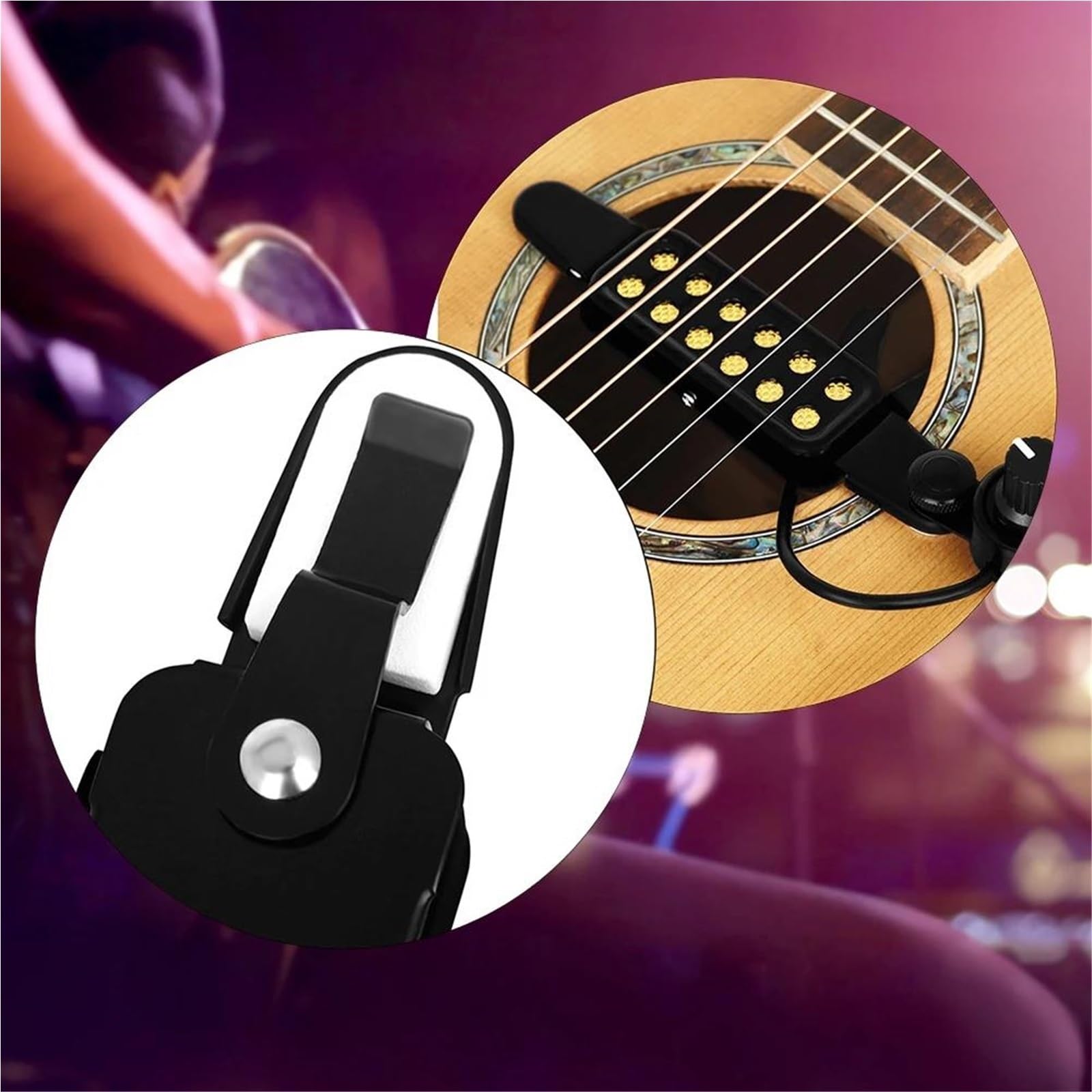 Pickup Per Chitarra Acustica Pickup Per Chitarra Acustica A 12 Fori Volume Regolabile Pickup Per Chitarra Amplificatore Trasduttore Parti Di Chitarra Accessori