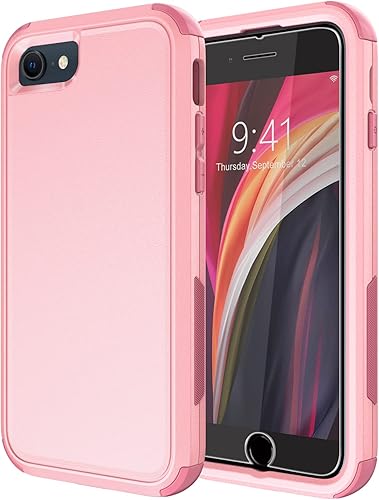Diverbox Funda para iPhone SE a prueba de golpes, a prueba de caídas, protector de pantalla de vidrio templado, protección resistente para Apple