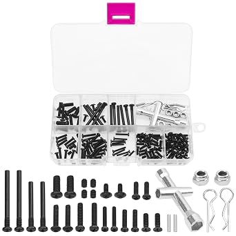 RC Screws Kit, RC Screws Bolts Nuts Wrench Repair Tool Set Compatible with 1/14 MJX Hyper Go 14301 14302 14303 14209 14210 RC Car