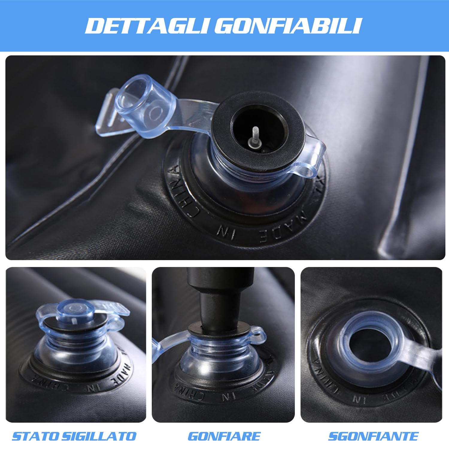 Ergocar Materassino Gonfiabile Floccaggio Materasso Letto per Auto con Pompa per Il Campeggio, Escursionismo, Piscina, Spiaggia, Viaggiare (Nero)