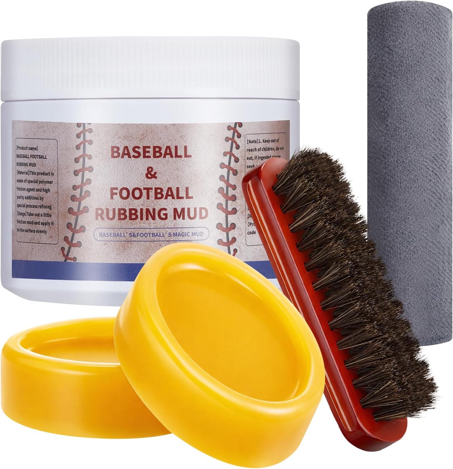 Zhehao 5 in 1 Football Prep Kit for Effectively Grip and Enhanced Tack with 2 Leather Football Wax 1 Footballs Brush and 1 Mud 1 Cloth for Professional and Youth Players