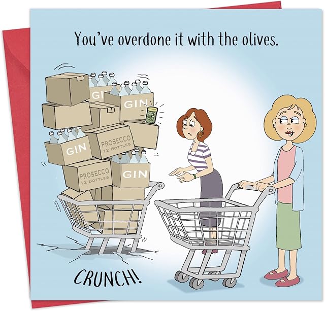 Twizler Funny Card with Gin  Blank Card  Happy Birthday Card  Humour Card - Mothers Day Card  Valentines Day Card  Get Well Soon Card  Anniversary Card  New Home Card  Thank You Card