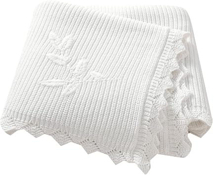 Knitted Baby Blanket Cotton Newborn Baby Boys Girls Receiving Crib Soft Infant Crochet Swaddle Nursery Blankets 40"x30"