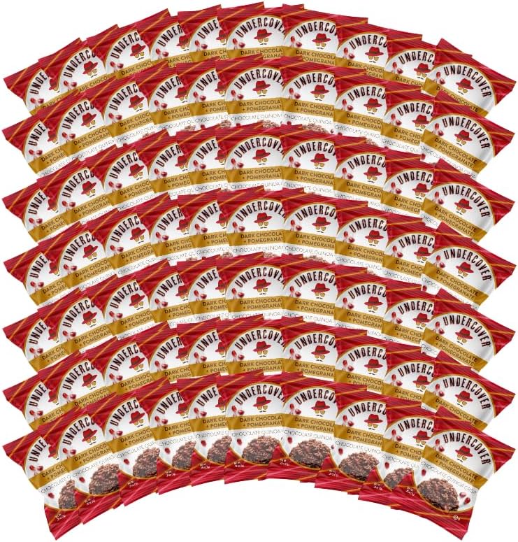 Undercover Chocolate Quinoa Crisps - Dark Chocolate + Pomegranate | 70-Count, Individually Wrapped Crisps | Gluten Free, Nut-Free, Allergen Friendly, Kosher, Plant-Based