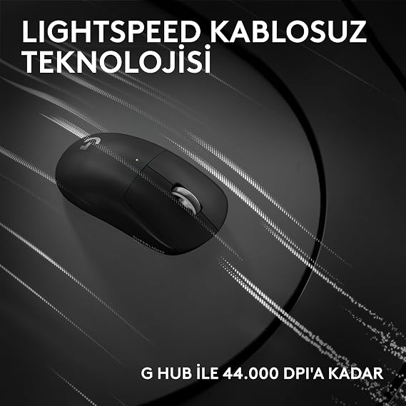 Logitech G PRO X Superlight 2C Kablosuz Oyuncu Mouse, Hafif, Hero 2 Sensör, 44.000 DPI, Siyah