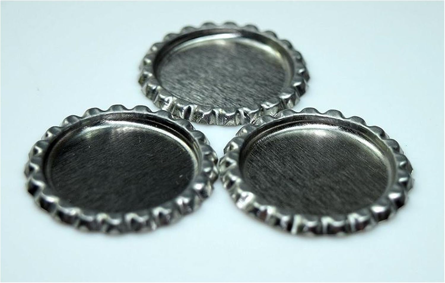 100 Double Sided Silver Color 1" Circle Flattened Craft