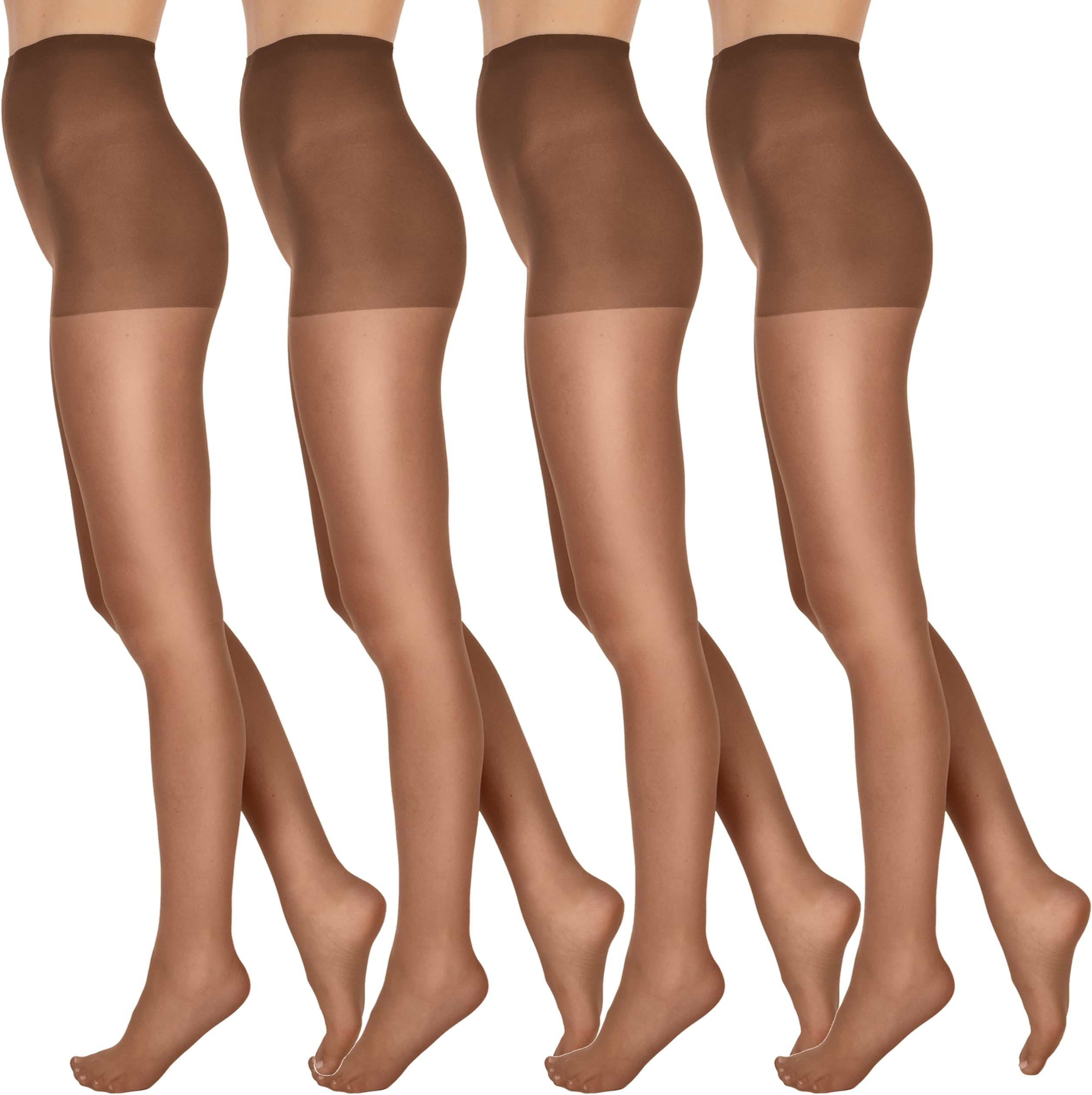 Everyday Women's Standard-Panty Sheer Toe Pantyhose for All Day Comfort, 100% Nylon