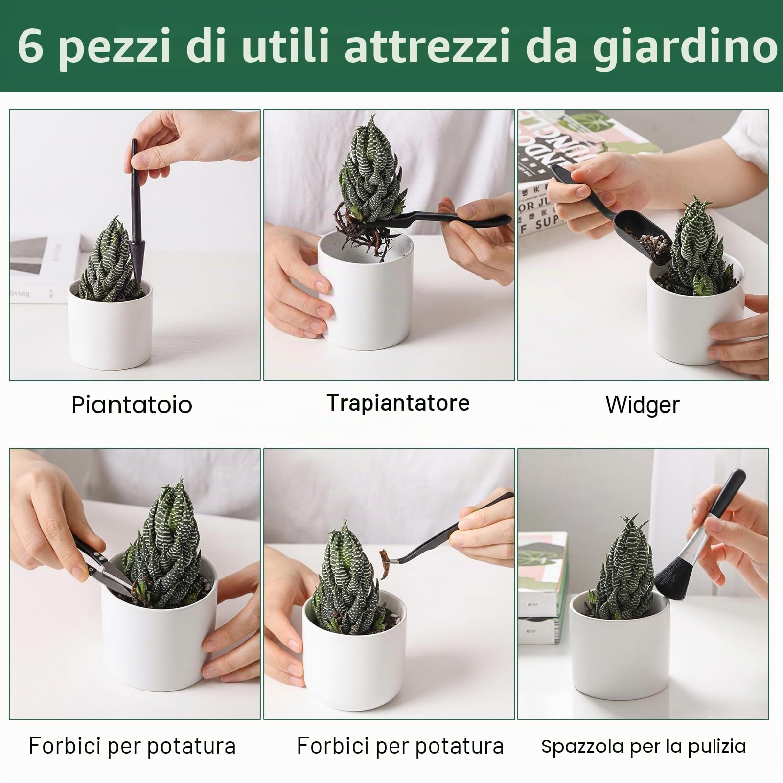 Verdenu Semenzaio, 6 Pezzi Semenzaio Germinazione, Mini Serra Rialzata Alveoli per Semina, 12 Fori di Propagazione dei Semi, Vassoio Germinazione per Semi con 7 Strumenti di Ventilazione