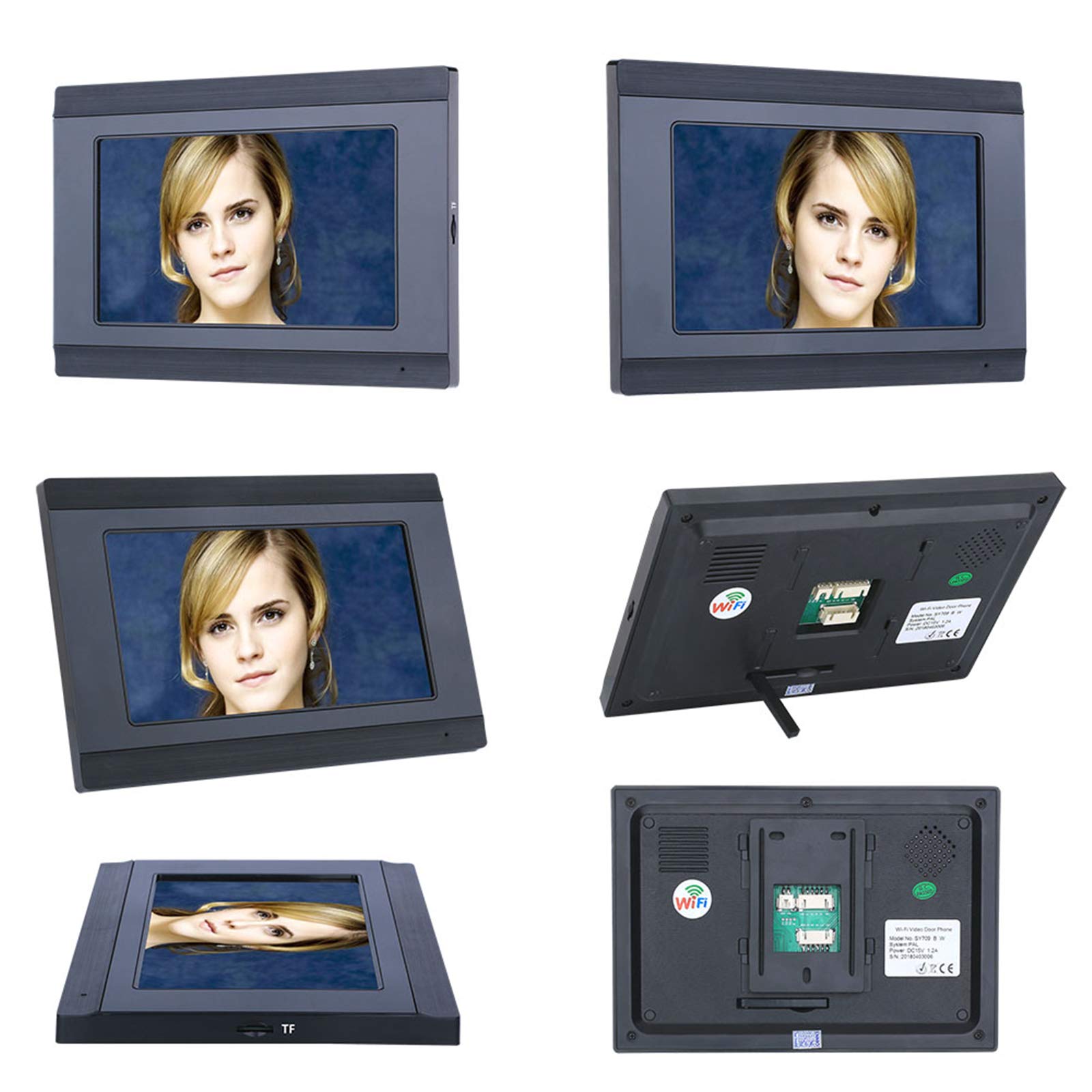 Bezprzewodowy dzwonek wideo Wifi, system wideodomofonowy z kamerą 1080P, monitor 7 cali, domofon, hasło Odciski palców Odblokowanie APP rozpoznawania twarzy