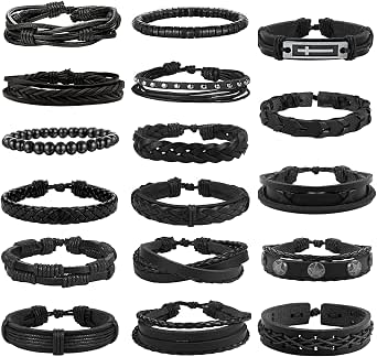 Milacolato Bracelet Homme Bracelets pour Homme Bracelet Cuir Homme
