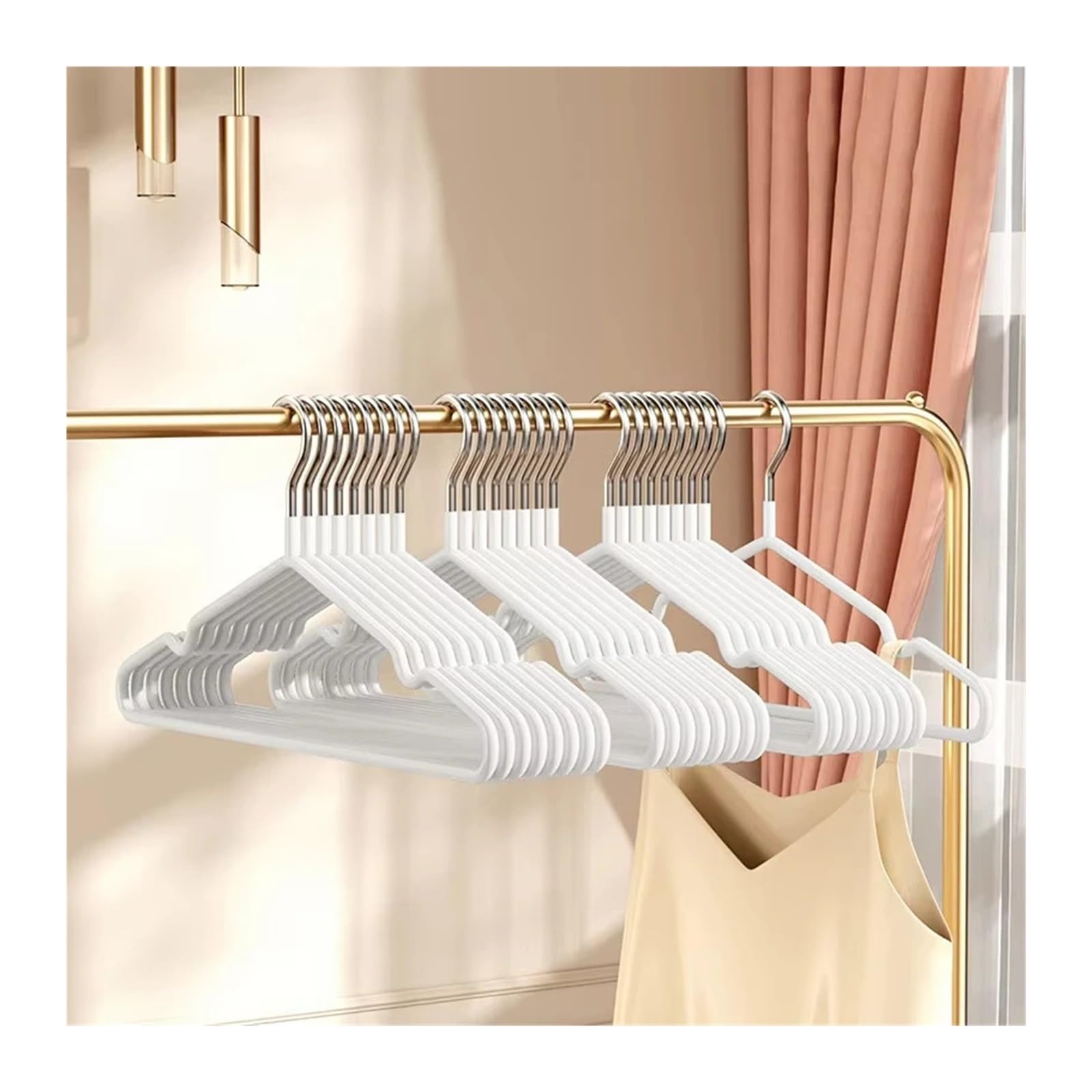 Cintres en métal antidérapants gris lot de 10 pour dressing