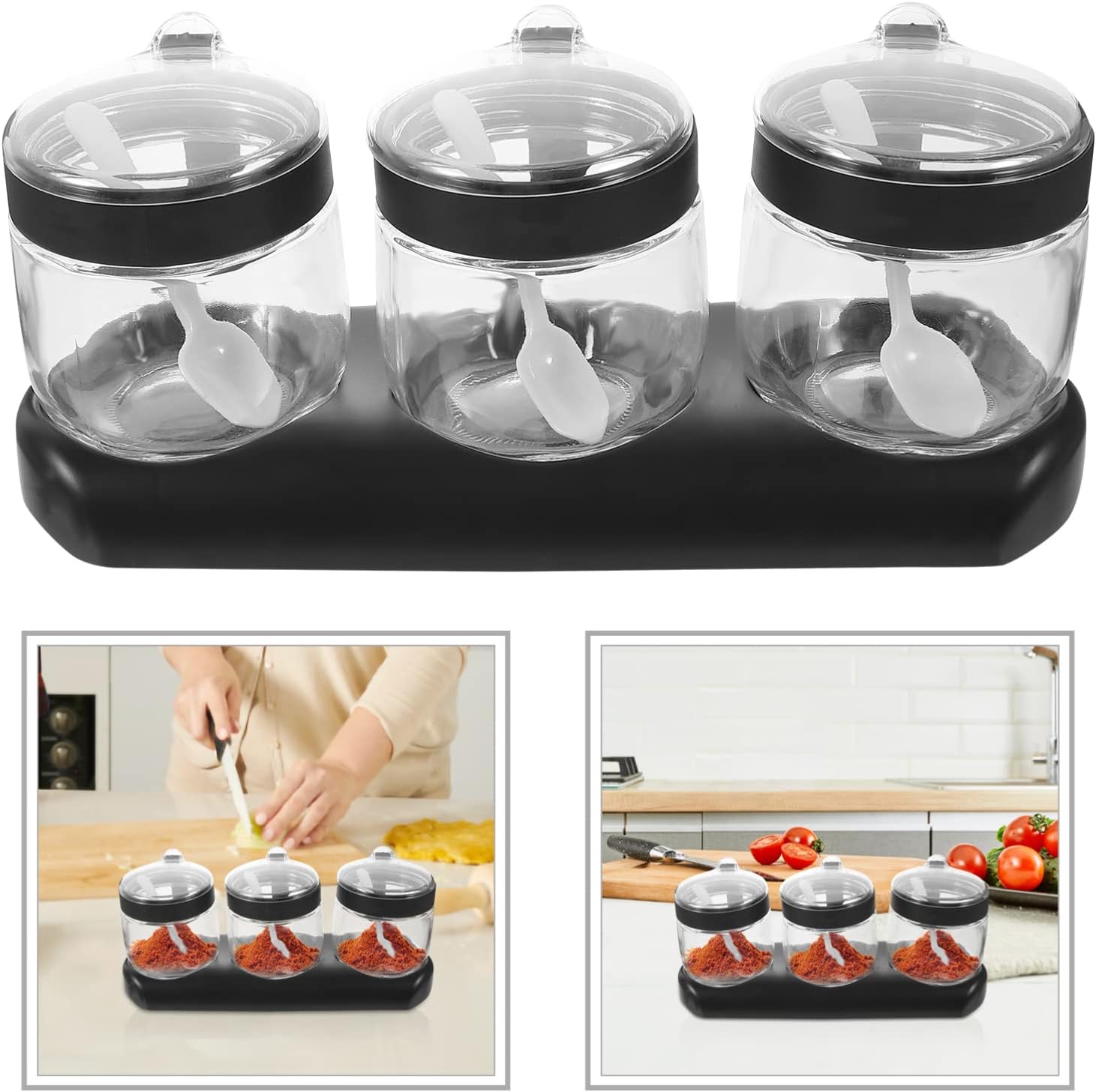 1set Seasoning Jar Spice Jar Condiment Bottles Set Kitchen Supplies Storage Pot