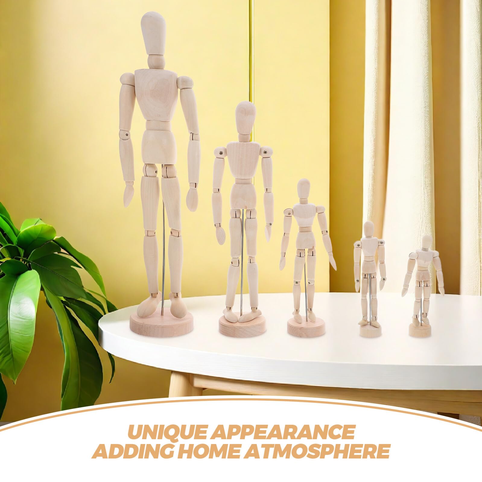 Mannequin Articulé en Bois avec Support Ensemble de 5 Modèles de Figures Humaines pour Croquis Dessin Artistique et Décoration d'Atelier