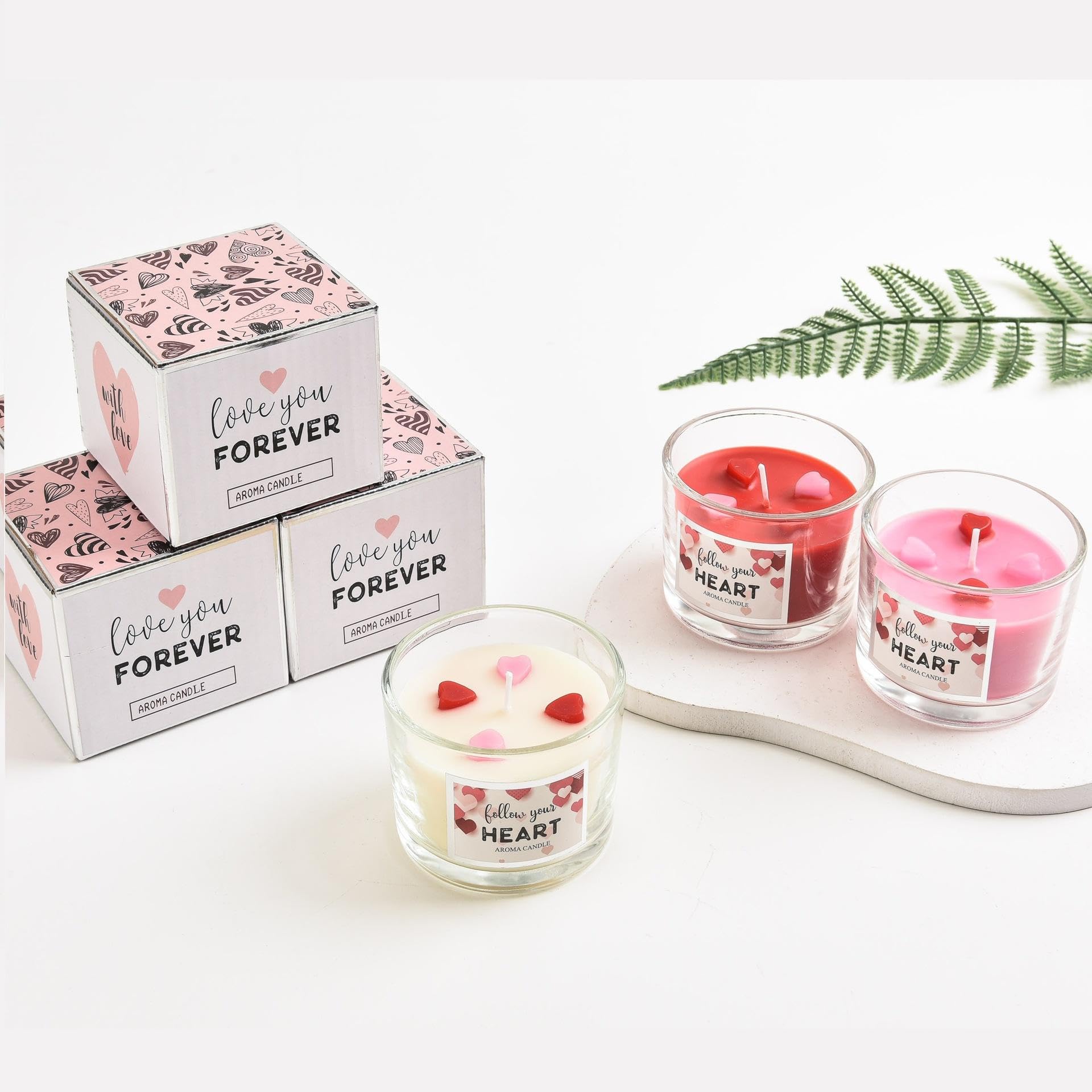 FYCAN Scented Candle Aesthetic Soy Wax Handmade Long-Burning Candle for Home Decor & Gifting Spa Yoga Decor Wedding Party Art Gift Valentine's Day, Birthday (4) 1