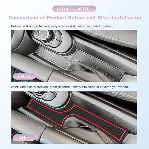 Miniatura 9 de LUWU Alfombrillas para consola central Mini Cooper F56 2025 2024 2015-2025 Mini Cooper F56 insertos para portavasos Mini Cooper para ranura de
