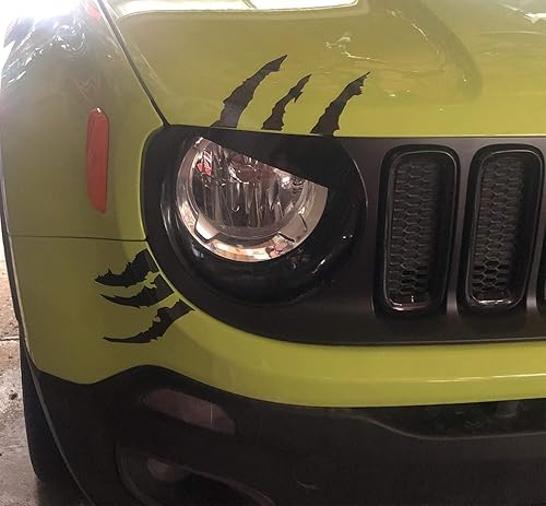 Miniatura 7 de IJDMTOY (1) Juego de adhesivos reflectantes para faros delanteros, cicatrices o garras, compatible con coche, camión, SUV