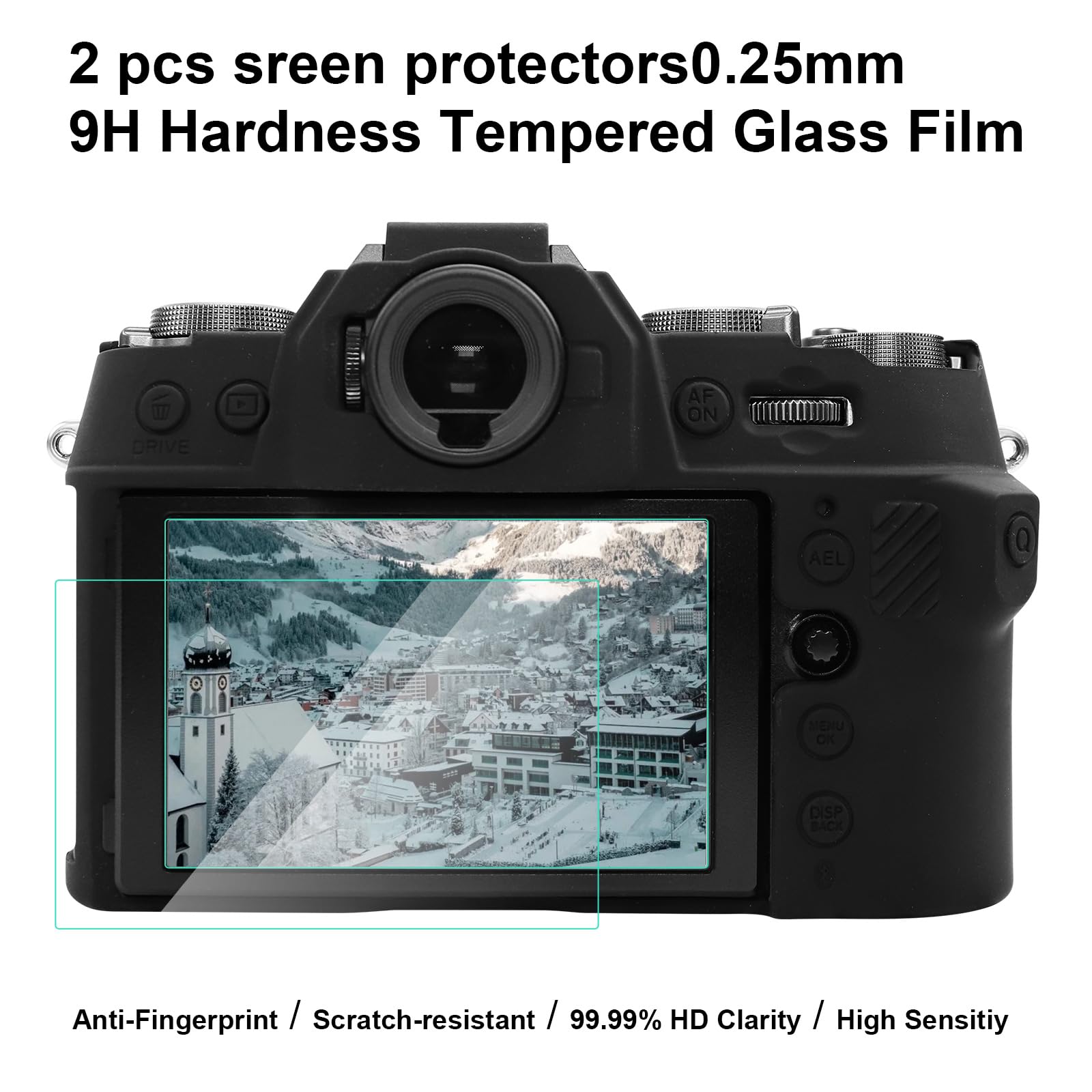 Custodia in silicone per Fujifilm XT50, accessori con 2 pellicole protettive per lo schermo, protezione per obiettivo rimovibile per fotocamera digitale Fujifilm X-T50