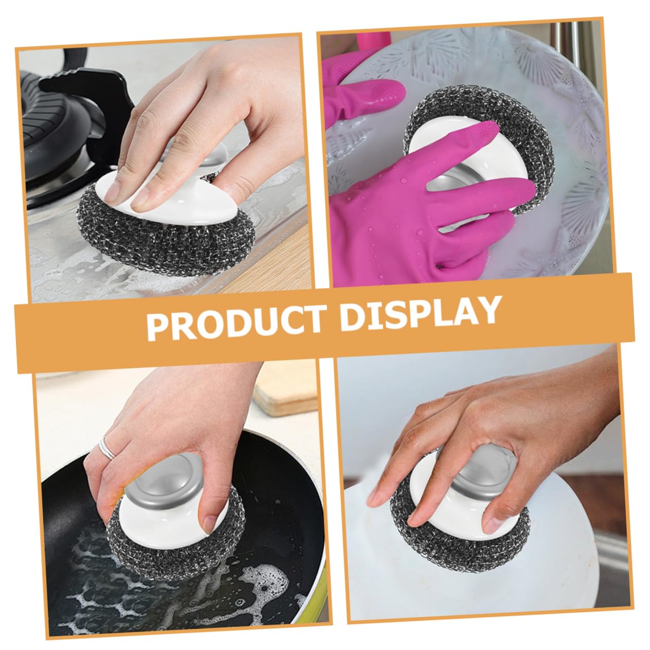 MAGICLULU 5 Sätze Spülbürste Kitchen Brush Küchenschwamm Geschirrspülzubehör Reinigungsbürsten Scrub Dish Brush Spülbeckenbürste Bürste Zum Geschirrspülen Topfreinigungskugel Pp 3 Stück * 5