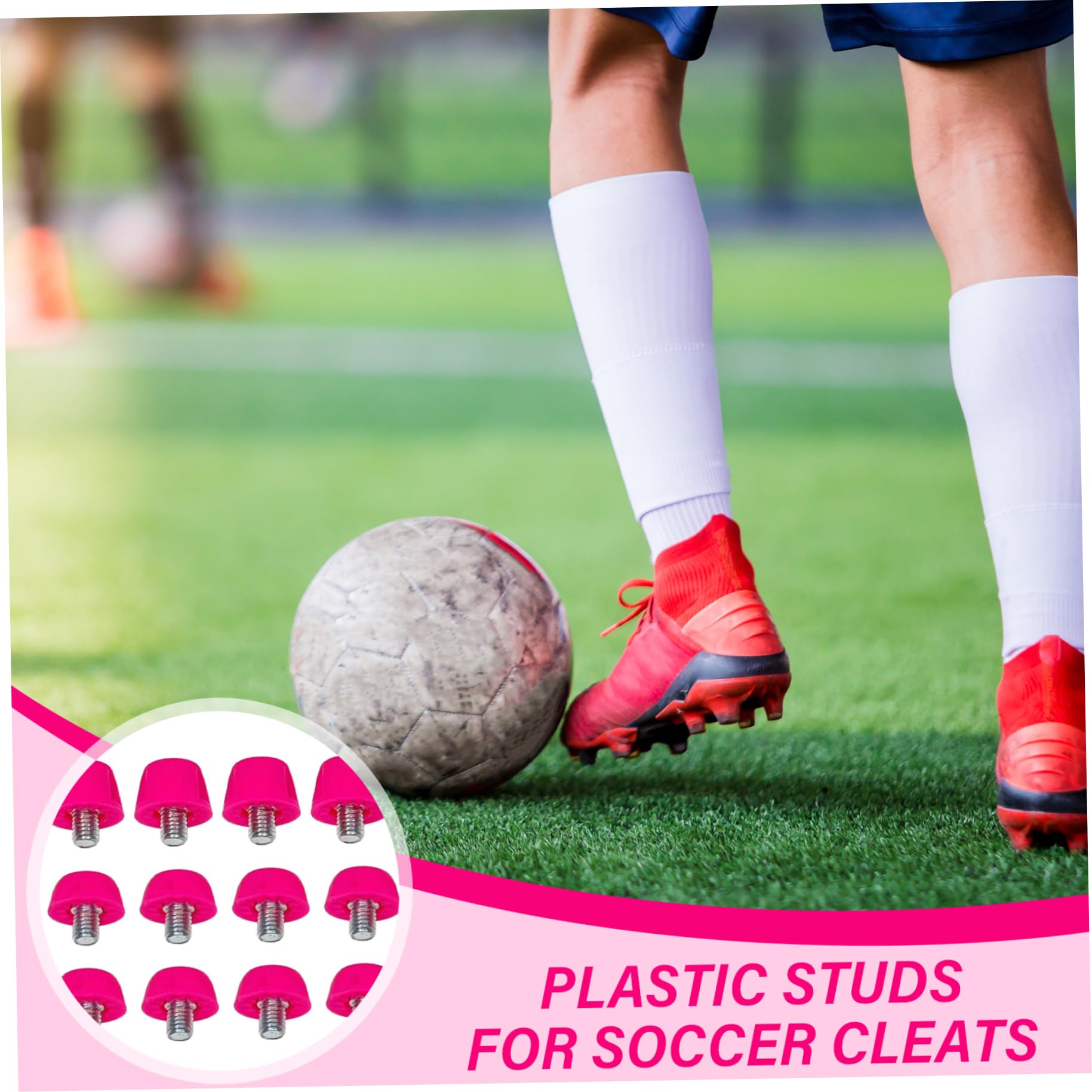 Crampons en Plastique pour Crampons de Football, 12 pièces, 7 mm et 10 mm, à Visser avec clé M 5, de Remplacement pour Terrain Football