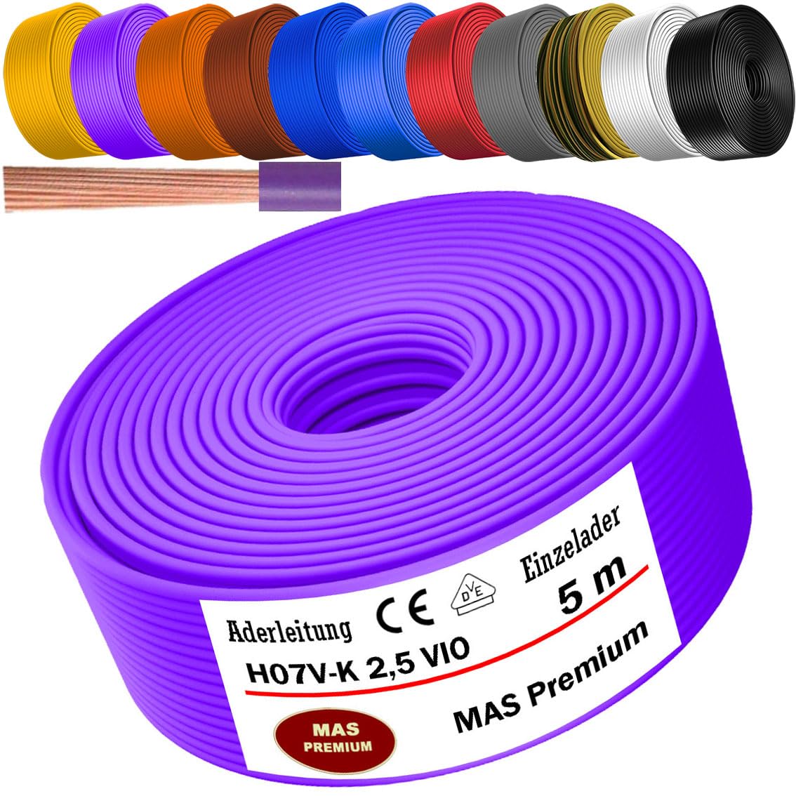 Dynamic Installatiedraad VD H07V-U Eca 2,5 mm² KEMA (doos 100m) geel