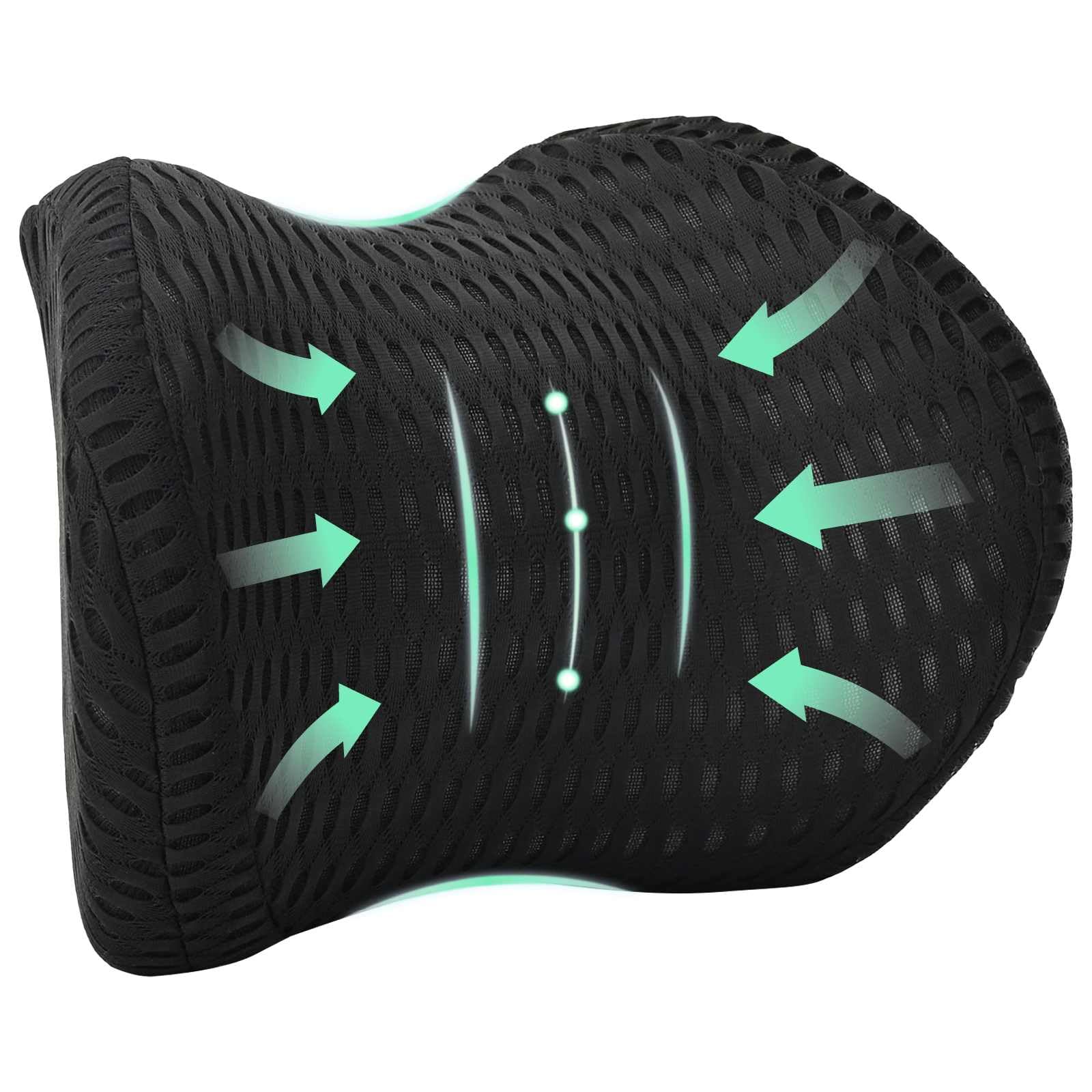 Almohada cervical de espuma viscoelástica ergonómica, 30,5 x 21,5 x 13 cm, espuma viscoelástica con red 4D transpirable, funda extraíble, incluye bolsa de transporte para dormir de lado