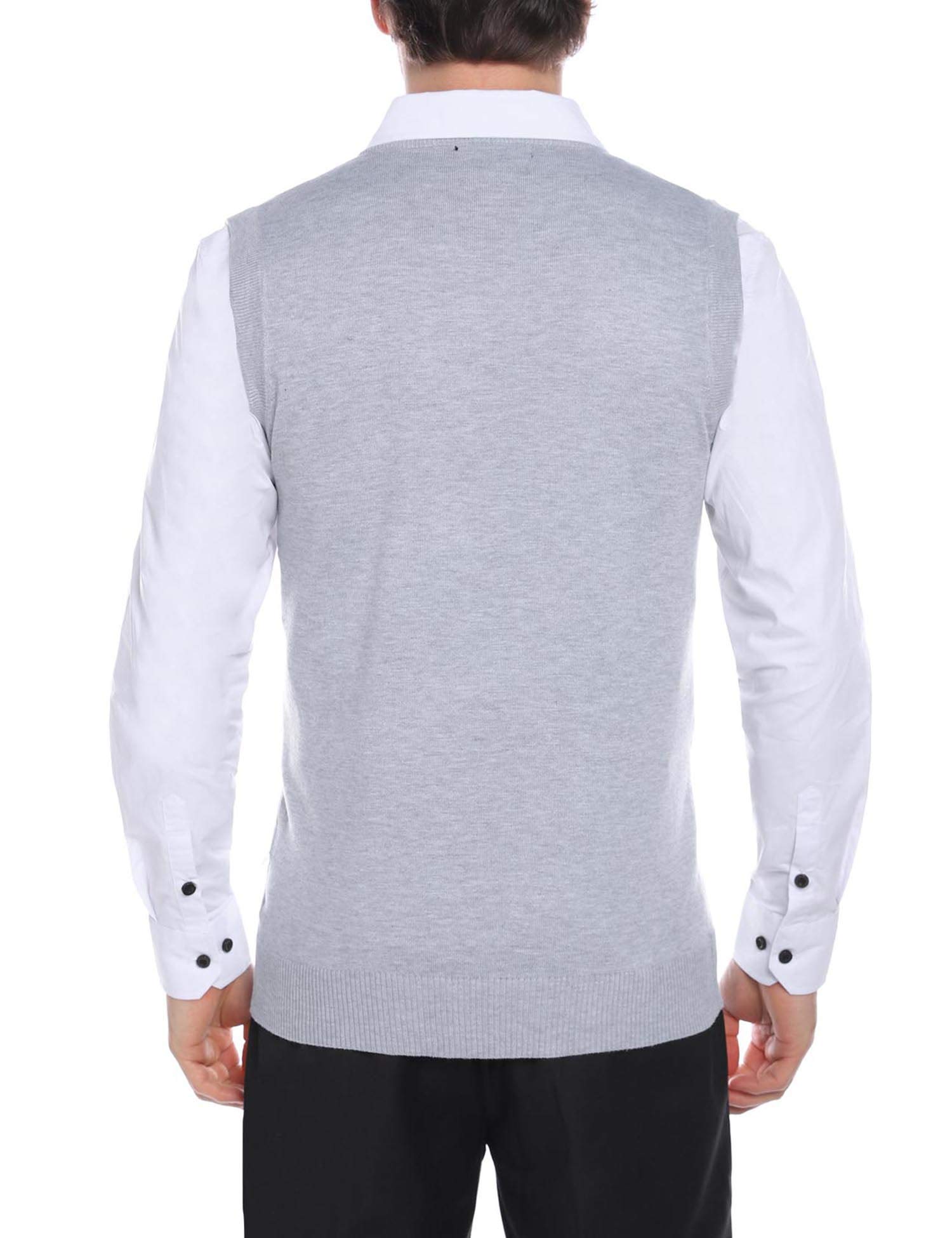 iClosam Gilet Maglione da Uomo Inverno Gilet V-Collo Cotone Casual Pullover Smanicato Maglia Sweater Felpa Men