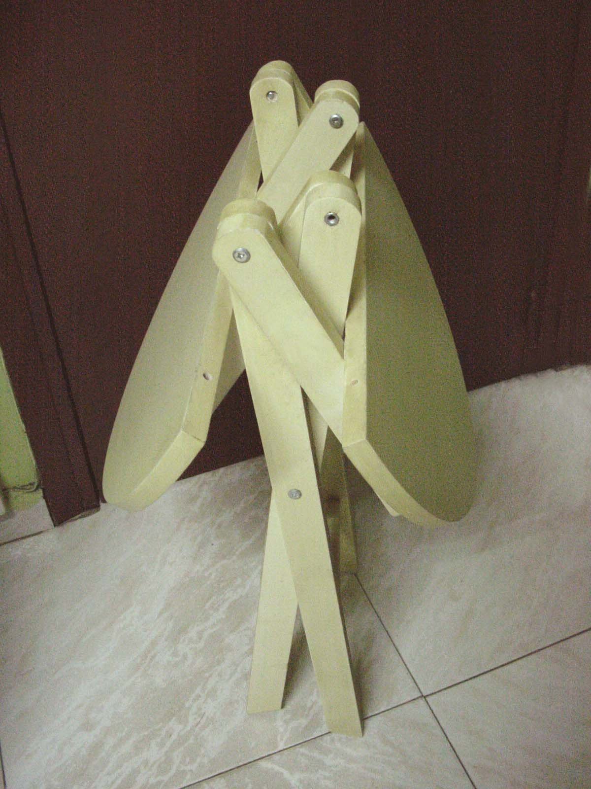 Desconocido Mesa Camilla Auxiliar MESITA Redonda SEMIPLEGABLE Madera Crema