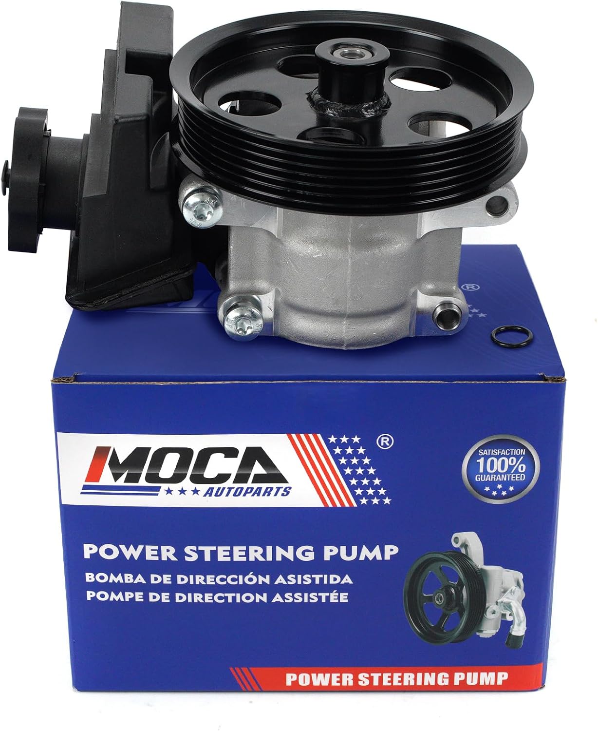 MOCA Power Steering Pump w/Pulley & Reservoir 20-326 Compatible with 2006-2011 for Ford Focus, 2010-2011 for Ford Transit 2.0L