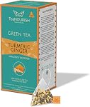 TeaNOURISH Turmeric Ginger Green Tea | 20 Count Pyramid Tea Bags | Darjeeling Whole Leaf Tea | Blended with Indian Turmeric, Ginger & Cinnamon | 100% NATURAL INGREDIENTS